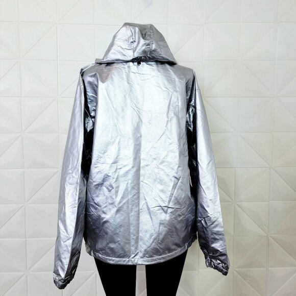 Lululemon Women's Silver Lab Hooded Metallic FullZip Windbreaker Jacket Size XXL - Picture 5 of 9